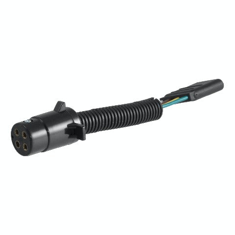 CURT 57225 Electrical Adapter (4-Way Round Vehicle to 4-Way Flat Trailer, Packaged)