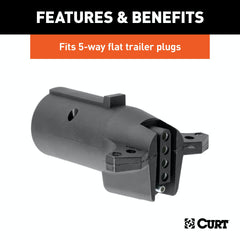 CURT 57251 Electrical Adapter (7-Way RV Blade Vehicle to 5-Way Flat Trailer, Packaged)