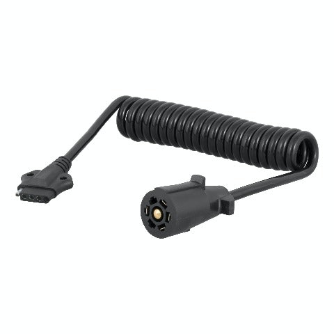 CURT 57282 8' Electrical Adapter Harness (7-Way RV Blade Vehicle to 5-Way Flat Trailer)