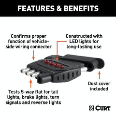 CURT 57505 5-Way Flat Connector Tester