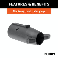 CURT 57661 Electrical Adapter (7-Way RV to 6-Round Trailer, Center Pin Brake, Packaged)