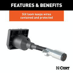 CURT 57667 Electrical Adapter (6-Way Round Vehicle to 7-Way RV Blade Trailer)
