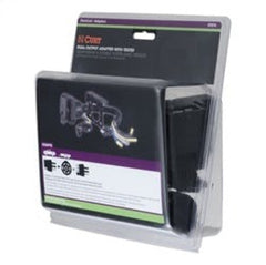 CURT 57674 Dual-Output Electrical Adapter with Tester (Adds 7-Way RV Blade to 4-Way Flat)
