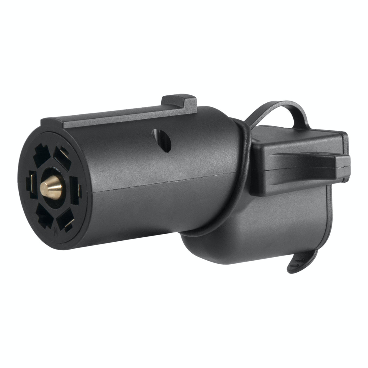CURT 57724 Adapter with Backup Alarm (7-Way RV Blade Vehicle to 4-Way Flat Trailer)