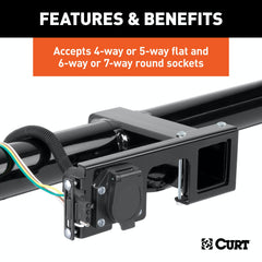 CURT 58000010 Easy-Mount Wiring Brackets for 4 or 5-Flat and 6 or 7-Round (2 Receiver, 10-Pack)