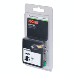 CURT 58031 4-Way Flat Connector Plug with 12 Wires (Trailer Side, Packaged)