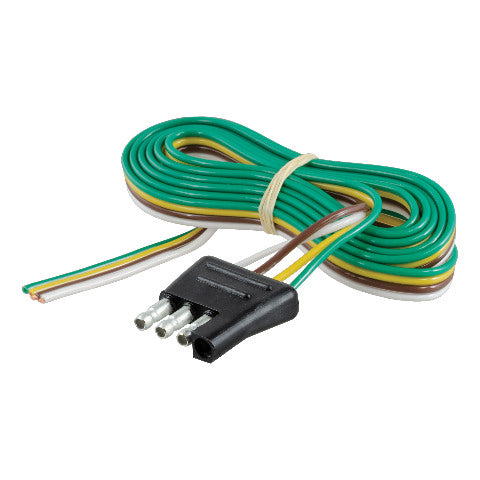 CURT 58032 4-Way Flat Connector Plug with 48" Wires (Trailer Side)