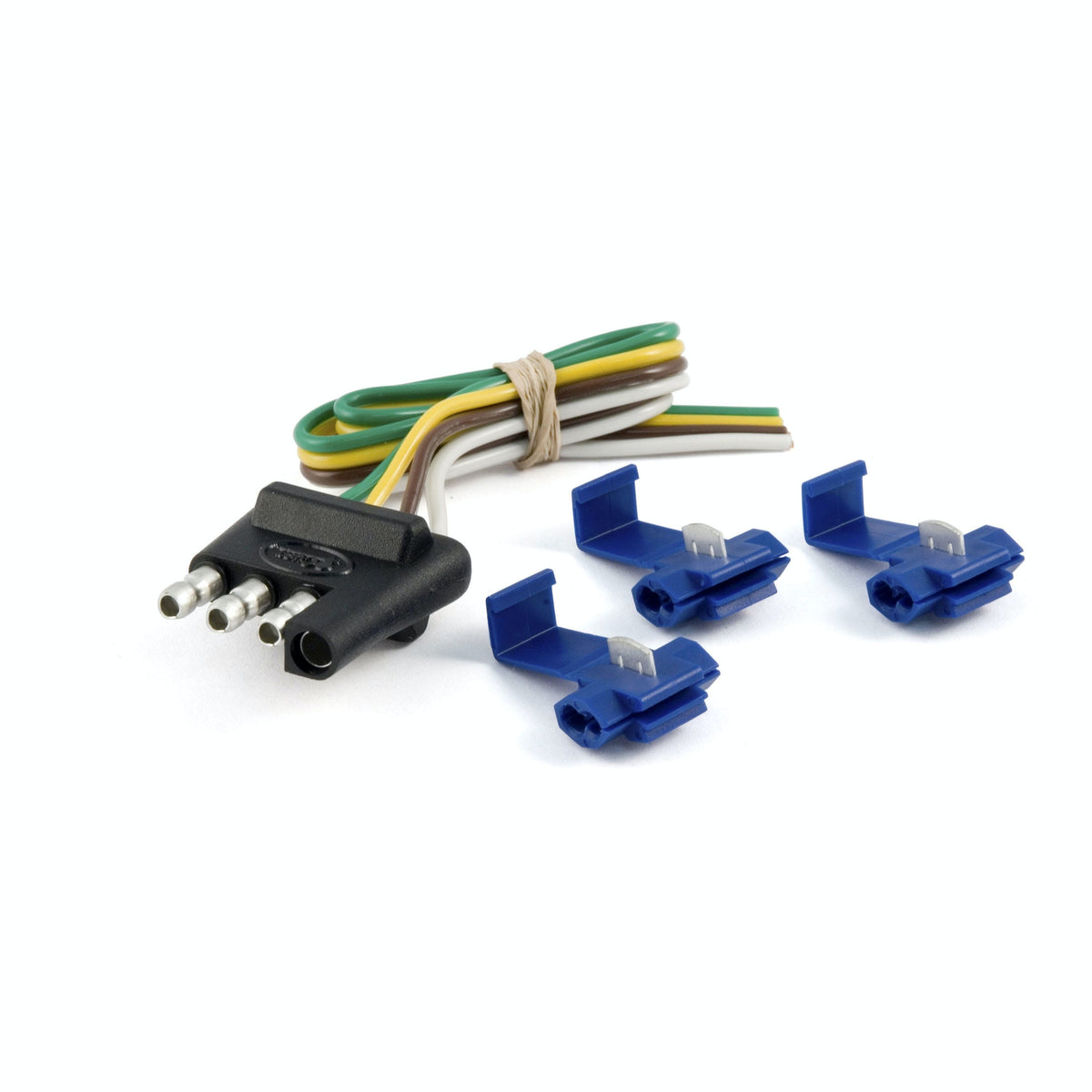 CURT 58033 4-Way Flat Connector Plug with 12 Wires and Hardware (Trailer Side, Packaged)