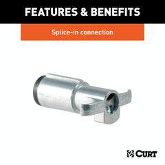 CURT 58061 4-Way Round Connector Plug (Trailer Side, Packaged)