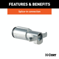 CURT 58080 6-Way Round Connector Plug (Trailer Side, Diecast Metal)