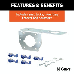 CURT 58093 6-Way Round Connector Plug and Socket with Hardware (Packaged)