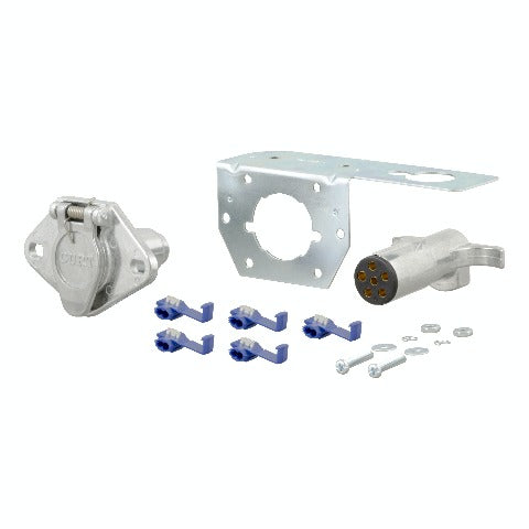 CURT 58093 6-Way Round Connector Plug and Socket with Hardware (Packaged)