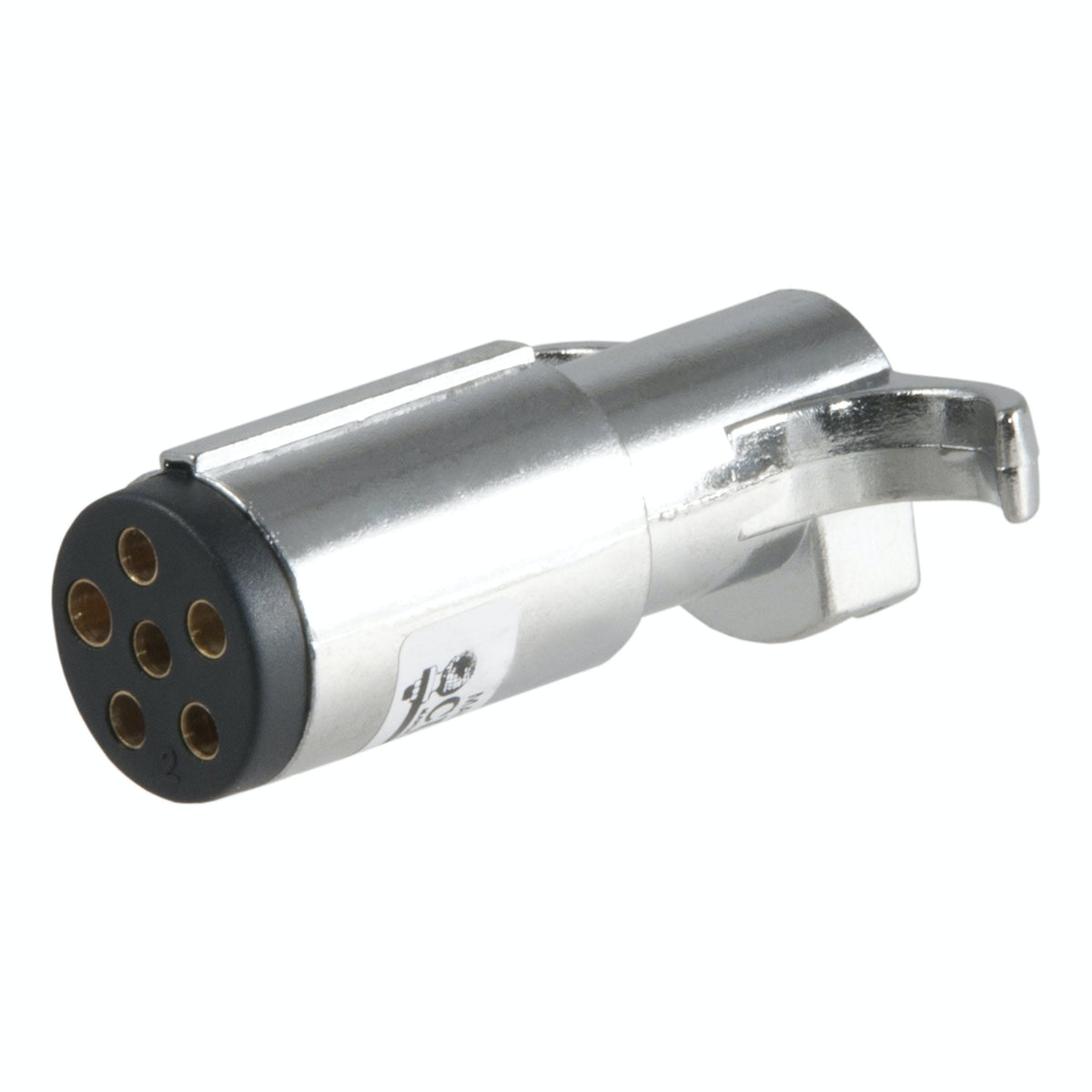 CURT 58120 6-Way Round Connector Plug (Trailer Side, Chrome Plastic)