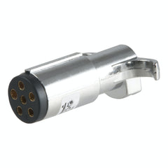 CURT 58120 6-Way Round Connector Plug (Trailer Side, Chrome Plastic)