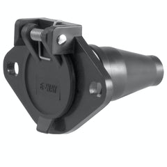 CURT 58130 6-Way Round Connector Socket (Vehicle Side, Black Plastic)