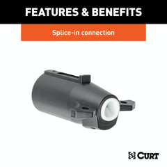 CURT 58140 7-Way RV Blade Connector Plug (Trailer Side, Black Plastic)