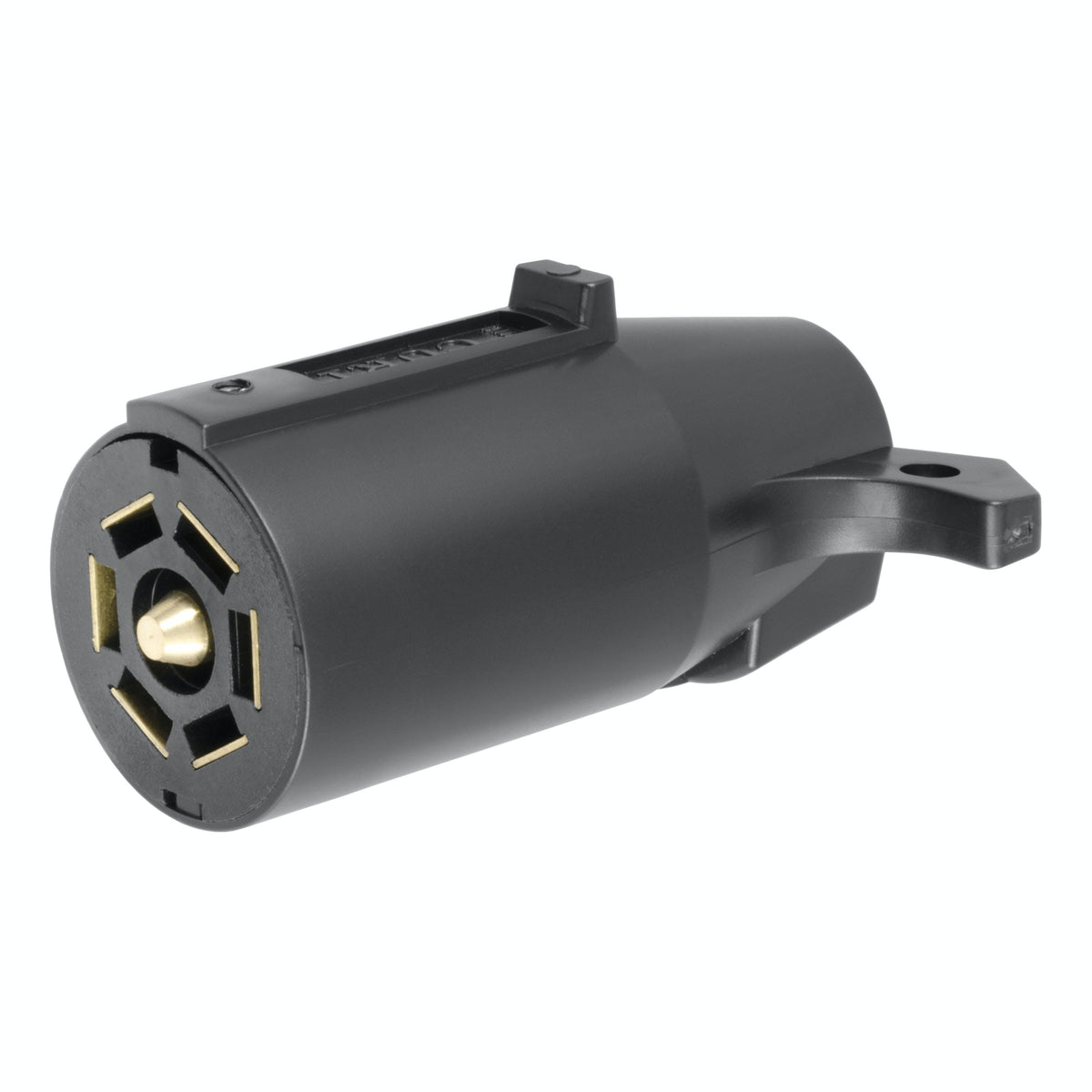 CURT 58141 7-Way RV Blade Connector Plug (Trailer Side, Black Plastic, Packaged)