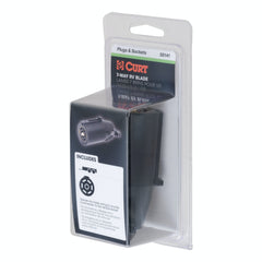 CURT 58141 7-Way RV Blade Connector Plug (Trailer Side, Black Plastic, Packaged)