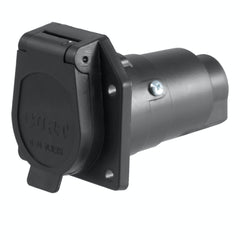 CURT 58150 7-Way RV Blade Connector Socket (Vehicle Side, Black Plastic)