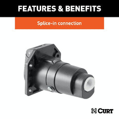 CURT 58151 7-Way RV Blade Connector Socket (Vehicle Side, Packaged)
