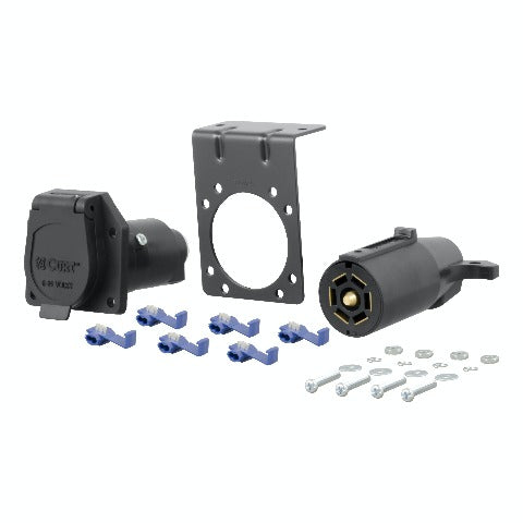 CURT 58152 7-Way RV Blade Connector Plug and Socket with Hardware (Packaged)