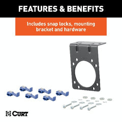 CURT 58152 7-Way RV Blade Connector Plug and Socket with Hardware (Packaged)