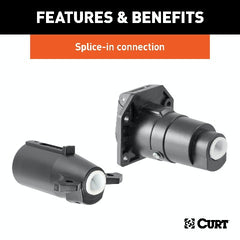 CURT 58152 7-Way RV Blade Connector Plug and Socket with Hardware (Packaged)