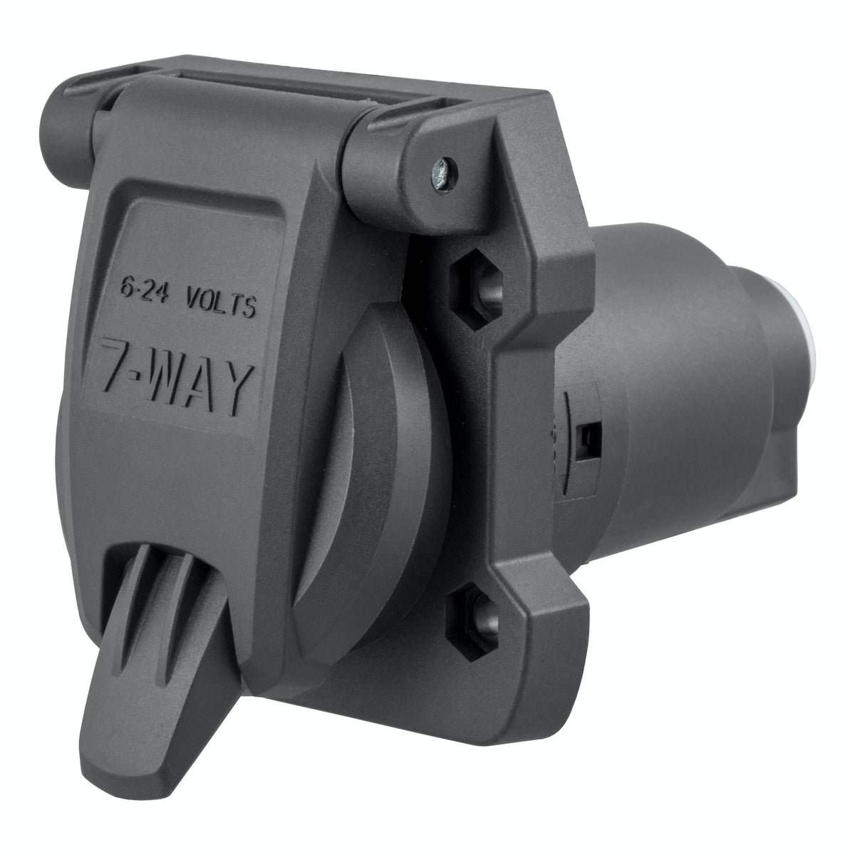 CURT 58155 Heavy-Duty 7-Way RV Blade Connector Socket (Vehicle Side)