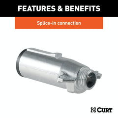 CURT 58161 7-Way Round Connector Plug (Trailer Side, Packaged)