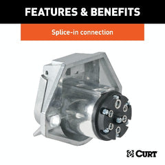 CURT 58170 7-Way Round Connector Socket (Vehicle Side)