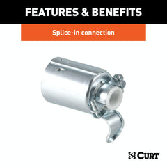 CURT 58190 7-Way RV Blade Connector Plug (Trailer Side, Diecast Metal)