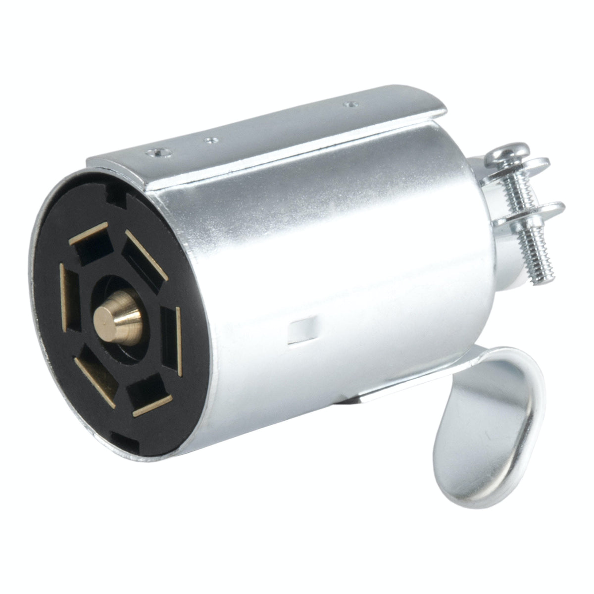 CURT 58190 7-Way RV Blade Connector Plug (Trailer Side, Diecast Metal)