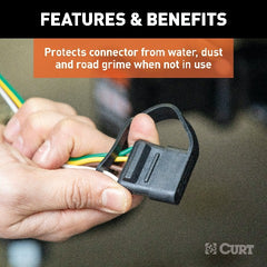 CURT 58201 4-Way Flat Connector Dust Cover (Vehicle Side, Packaged)