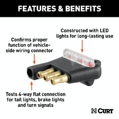CURT 58260 4-Way Flat Connector Tester