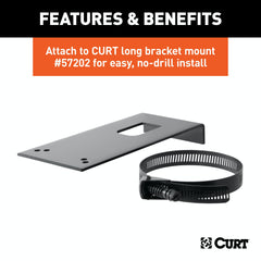 CURT 58291 Connector Mounting Bracket for 7-Way RV Blade (Black, Packaged)
