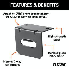 CURT 58301 Connector Mounting Bracket for 4-Way Flat (Packaged)