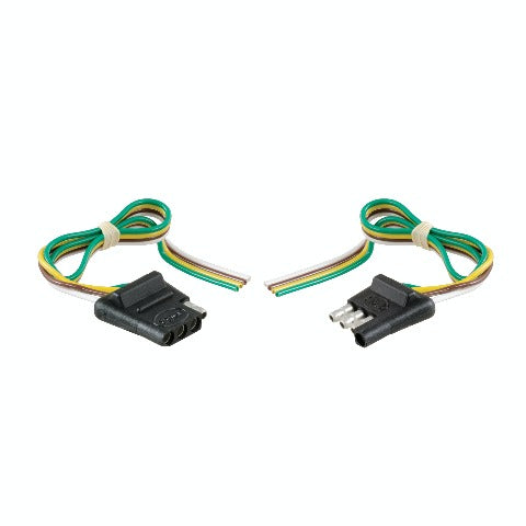 CURT 58304 4-Way Flat Connector Plug and Socket with 12 Wires Each (Packaged)