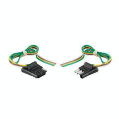 CURT 58304 4-Way Flat Connector Plug and Socket with 12 Wires Each (Packaged)