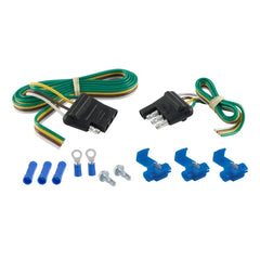CURT 4-Way Flat Connector Plug & Socket with 12" & 48" Wires & Hardware (Packaged) 58305