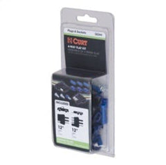 CURT 58345 4-Way Flat Connector Socket with Hardware (Vehicle Side, Packaged)