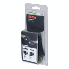 CURT 58355 4-Way Flat Connector Plug and Socket with 12 and 48 Wires (Packaged)