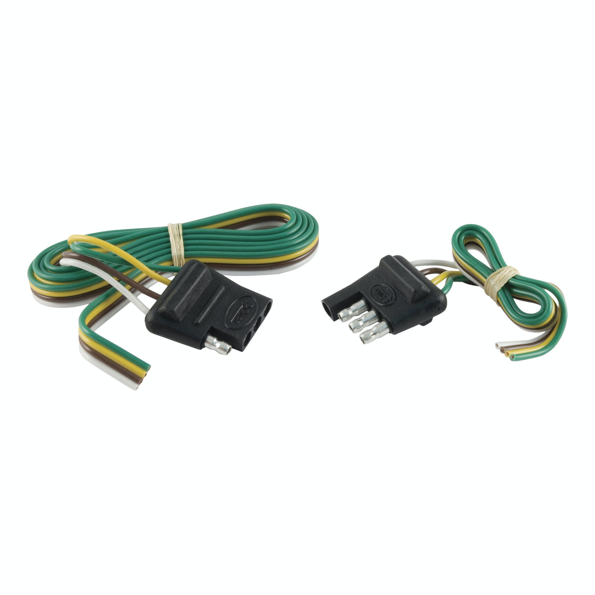CURT 58355 4-Way Flat Connector Plug and Socket with 12 and 48 Wires (Packaged)