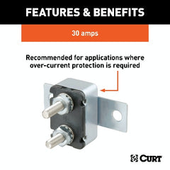 CURT 58361 30-Amp Universal Circuit Breaker