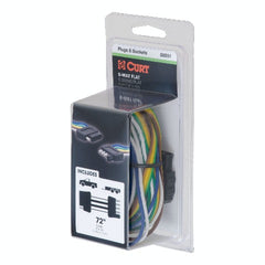 CURT 58551 5-Way Flat Connector Plug and Socket with 72 Wires (Packaged)