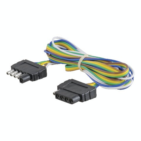 CURT 58551 5-Way Flat Connector Plug and Socket with 72 Wires (Packaged)