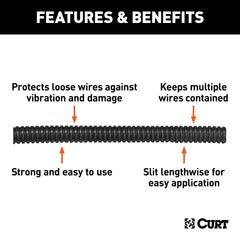 CURT 58823 1/4 x 25' Convoluted Slit Loom Tubing