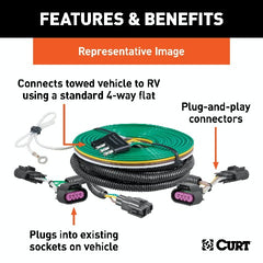 CURT 58904 Custom Towed-Vehicle RV Wiring Harness, Select Honda CR-V