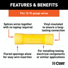 CURT 59423 Butt Connectors (12-10 Wire Gauge, 100-Pack)