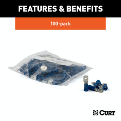 CURT 59432 Male Quick Connectors (16-14 Wire Gauge, 100-Pack)