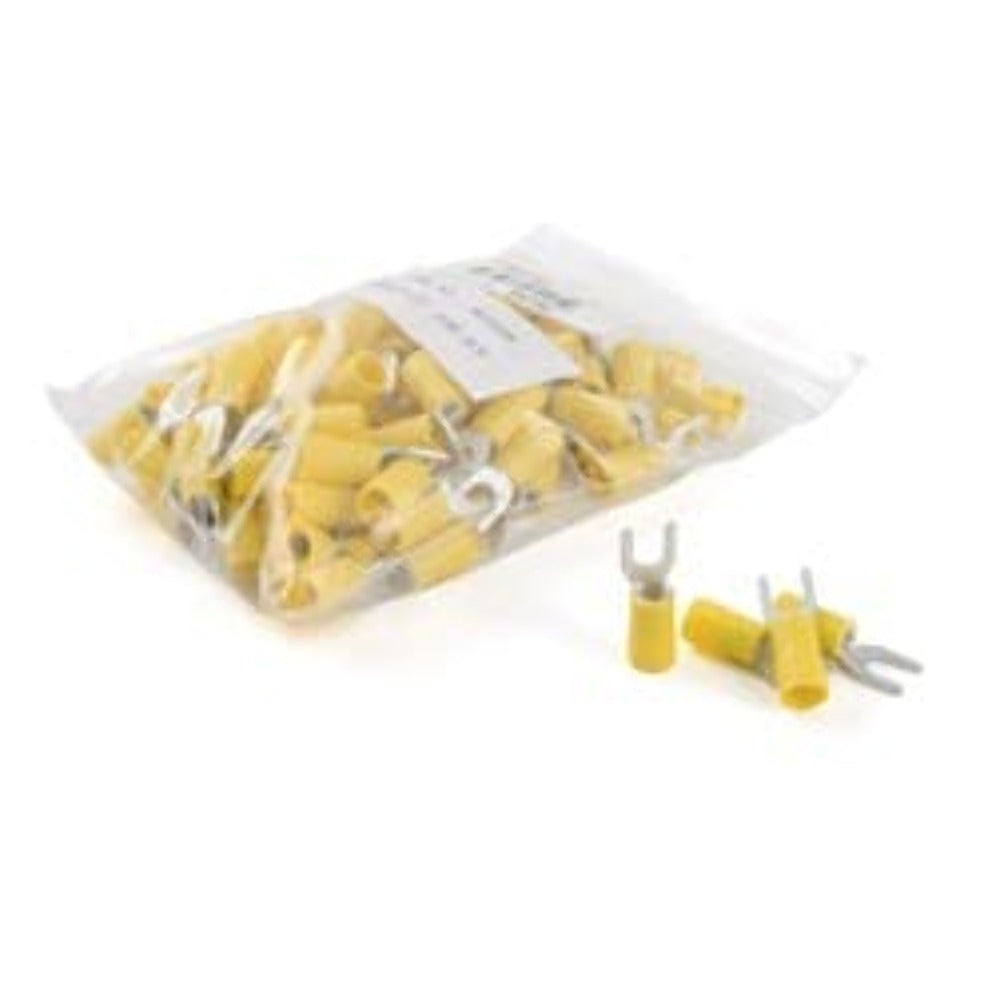 CURT 59611 Spade Terminals (22-18 Wire Gauge, #10 Stud Size, 100-Pack)